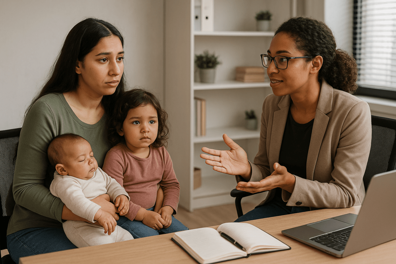 KI-Beratung Frau mit Kinder