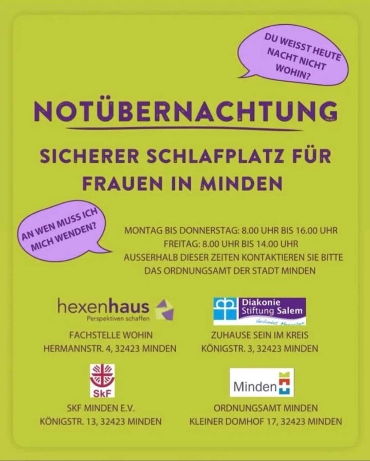 Sicherer Schlafplatz für Frauen